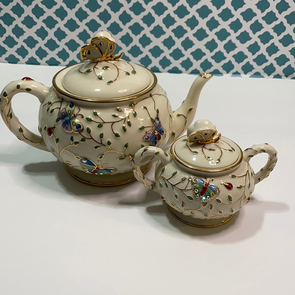 Lenox Summer Enchantment 2 Piece Tea Set 2004 -2003
